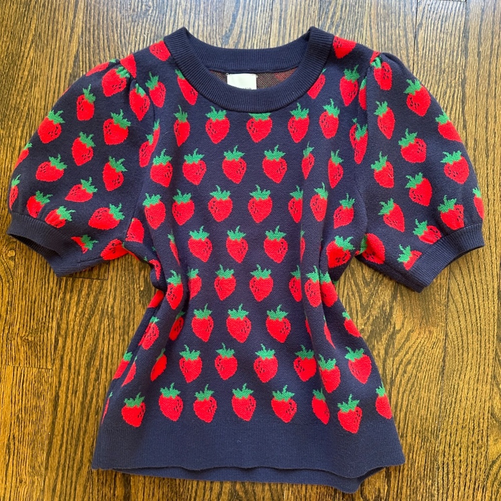 LIKE NEW Anthropologie Strawberry Sweater!